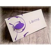 Tischkarte Namenskarte Kommunion Konfirmation Firmung Taufe Fisch lila violett