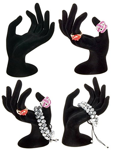 Sinoba Schmuckhand Dekohand Schmuckhalter Ringhalter OK-Hand Schmuckständer Samt-Look