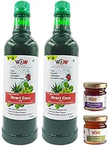 WOW ZIP - GO HERBS & NUTRITION -100% Pure Heart Care Herbal Juice for Healthy Heart and BP Juice. (750 Ml 2+2 Honey 55g) Free Immunity Enhancing Honey