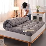 KE & LE Haute Qualité Hôtel Topper, Futon Matelas Topper Matelas Topper Mousse De Mémoire Japonais Futon Matelas Topper Matelas Topper Folding Coton Rembourré Anti-dérapant Topper Matelas-a 90x190cm