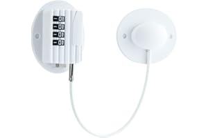 GCRQ Cerradura de Nevera de Seguridad para Niños, Cerradura de Gabinete con Contraseña de 4 Dígitos, Cerradura de Nevera Mejorada con Combinación (1 Pieza, Blancoo)