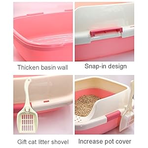 PLDDY Lettiera per Gatti, Toilette per Gatti, Lettiera per Gatti, Semi-Chiusa, Vasca per Gatti, Casseruola, Orinatoio… PLDDY Lettiera per Gatti, Toilette per Gatti, Lettiera per Gatti, Semi-Chiusa, Vasca per Gatti, Casseruola, Orinatoio… - immagine 5