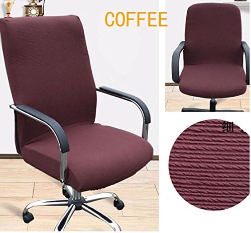 Shihualine Slipcovers Cloth Chair pads Removable Cover stretch cushion Resilient Fabric Coffee(Size M)