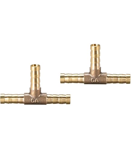sourcing map Id Tubo Flessibile Ottone Portagomma riduttrice Raccordo Tubo Flessibile Raccordo Dritto Adattatore Barb 10mm x 8mm (1 pz