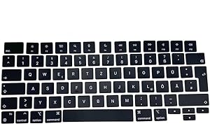 Pardarsey Replacement Keyboard Keycaps Keys German QWERTZ for MacBook Pro/Max (A2442/A2779/A2992/A2485/A2780/A2991/A2918/A2681/A3113/A2941/A3114)