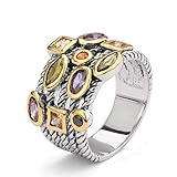 ♥ Material ♥ Anillo único bicolor en plata y oro de latón