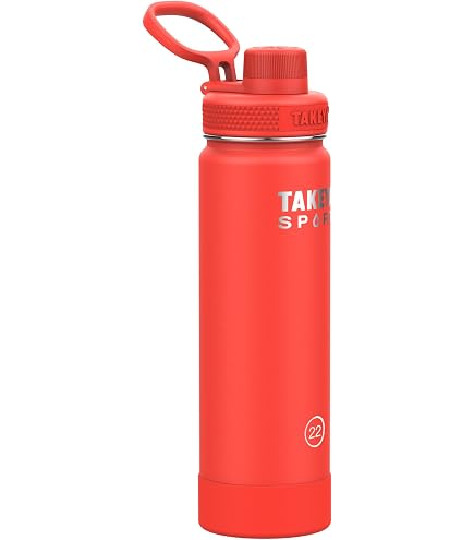 Takeya Sport Isolierflasche 1,2 L – Dreifachwandig, 26+ Stunden Kalt, Mit Eisblocker-Deckel