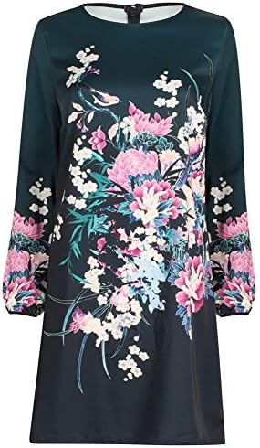 Ex Lipsy Blue Green Pink Floral Print Loose Shift Mini Dress Size 6 8 10 12 16 (UK 16)