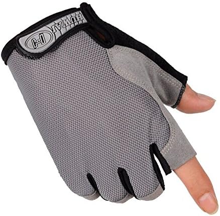 HUWAI sports glove Weight Lifting Gloves With Wrist Wrap - Best Lifting Gloves - Premium Weights Lifting Gloves, Rowing Gloves, Biking Gloves, Training Gloves, Grip Gloves(S, Gray)