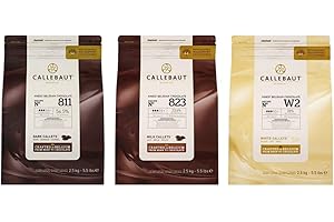‎CALLEBAUT Callebaut, Dark, Milk & White Schokoladenstückchen (3 x 2,5kg Bundle)