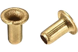 sourcing map Ojales de remaches huecos de Agujero pasante de 2,5mmx5mm de cobre de Placa de circuito PCB, 200 unidades