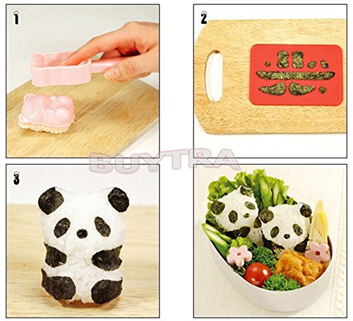 leading-star Neue 3D-BENTO Zubeh?r Rice Ball Mould mit Nori Schlag Sushi Panda Form - 2