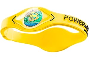 Power Balance Bracciale di silicone, Giallo/Nero, small