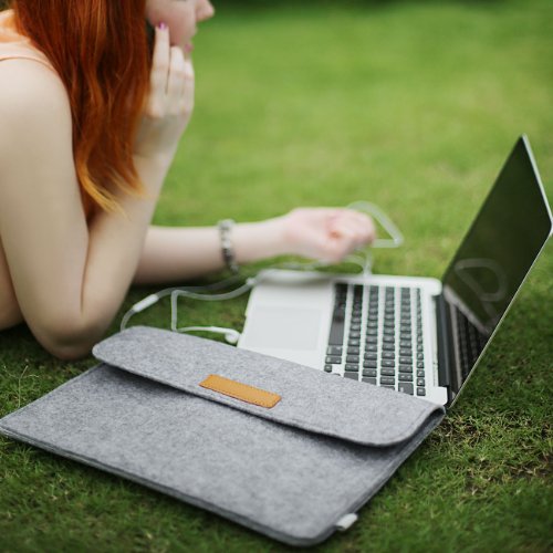 Inateck 13 3 Zoll Macbook Air Pro Retina 12 9 Zoll iPad Pro Filz Sleeve H  lle Ultrabook Laptop Tasche Farbe  Grau