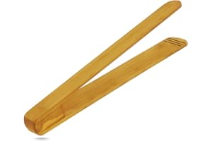 MC-Trend Pince à barbecue de 30 cm en bois de cerisier noble - Pince de cuisine en bois de qualité supérieure avec rainures de 2 cm pour un maintien sûr - Accessoires de barbecue et pince à saucisses