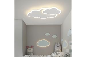 DUNMW Plafonnier Nuage Plafonnier Nuage LED 3D avec 2 Nuages, Lustre pour Chambre d'enfant Salon, Chambre Garçon, Fille, Dimmable en Continu, 30W