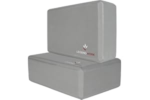 Legendwerk® Yoga Block robusto e antiscivolo - confezione doppia di blocchi yoga per pilates, meditazione, fitness - accessori yoga per principianti ed esperti