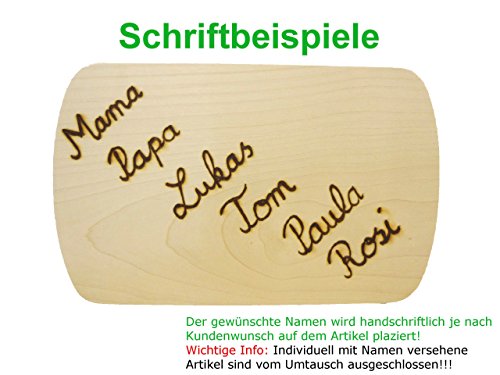 Frühstücksbrett Schneidebrett mit Gravur 24x15cm Pferd mit Halfter Ahorn Holz - 2