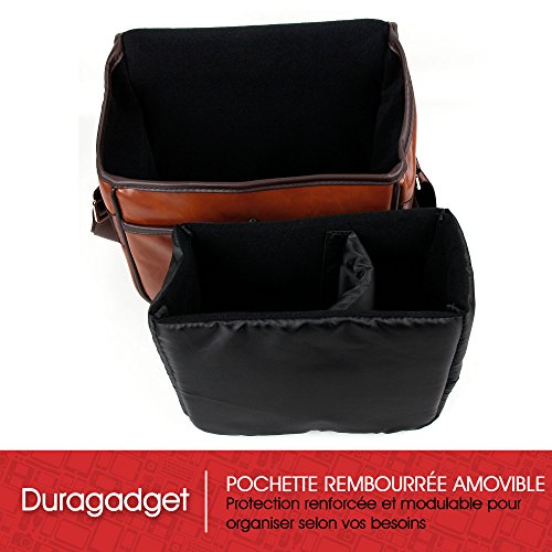 Sacoche aspect cuir pour appareils photo Nikon DF  D5300   D3300 et Sony DSC-HX400   HX400V  DSC-RX10M3   RX10 III     couleur marron par DURAGADGET