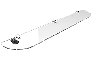 Expression Products Straight Acrylic Safety Shelf 600mm x100mm, Bathroom, Bedroom, Office, Free Trolley Token Material Sample Included per Shipment, Clear