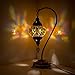 Produktbild Mosaik-Lampe – türkisches Mosaik-Tisch- und Schreibtischlampe, atemberaubender marokkanischer Stil, einzigartiger Globus Lampenschirm, Schwanenhals Serie (Opalin)