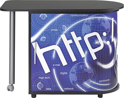 Simmob cool100no800 Http 800 Computer Desk Pivoting with Curtain Printed Wood 74,7 x 55 x 105 cm Black
