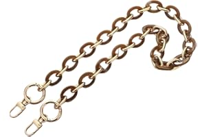 WANYI 120CM Taschenkette Gold Acryl Resin Taschengurte Ersatz Metallkette Taschenriemen Handykette Geldbörsenkette für DIY Taschen Handtasche Geldbörse mit Gold Karabiner (Braun)