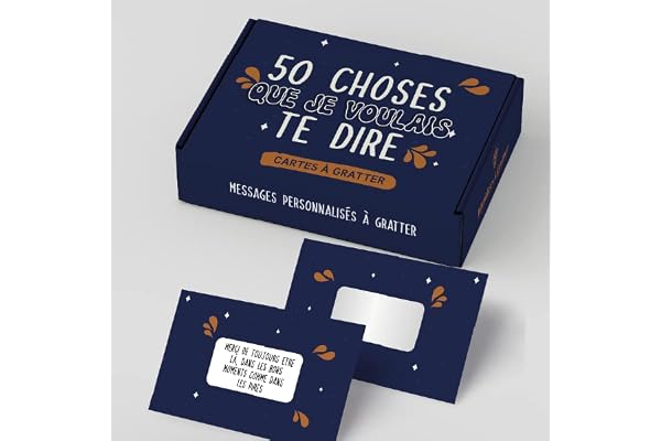 Kit de messages à gratter personnalisable - 50 choses que je voulais te dire