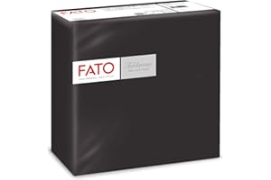 Fato - suche serwetki papierowe, Airlaid, efekt materiału, opakowanie 50 serwetek, rozmiar 40 x 40 złożone w 4, kolor czarny