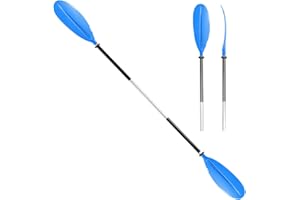 HEIMUNI Kayak Paddle Aluminum, Super Lightweight with Reinforced Fiberglass Blades Sup Paddle 222 cm Two-Piece Adjustable Kayaking Paddles