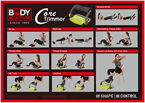 Body Sculpture Core Trimmer 28518, 6in1 Fitnessgerät, Bauchtrainer Beintrainer Rückentrainer und Schultertrainer in einem, idealer Muskeltrainer für Zuhause – bis 120kg – klappbar inkl. DVD - 8