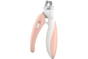YXthognyx Cat Nail Clippers with Safety Guard, Suitable for Cats, Guinea Pigs, Rabbits, and Dogs, Equipped with LED Lights (Pink)