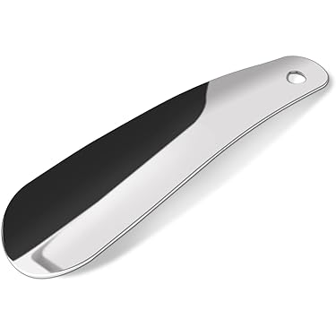 SULPO Lange schoenlepel van plastic, schoenlepel met gaten om op te hangen, robuuste schoenhoorn van kunststof, schoenlepel, 58 cm, zwart, 3 stuks