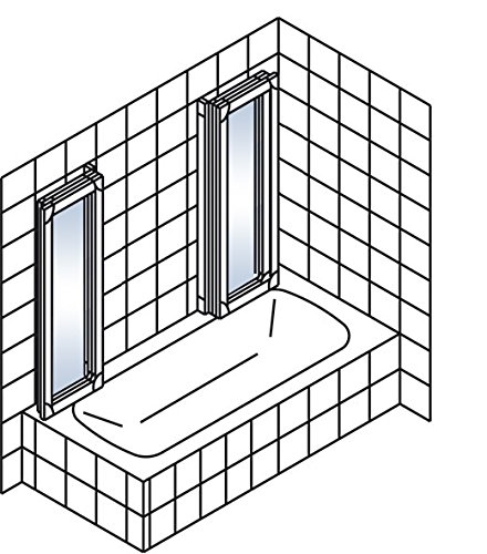 Schulte Duschabtrennung Badewanne Kunstglas alunatur 2×3 teilig 2 x 140×104 cm München, 1 Stück, 4056397001294 - 7