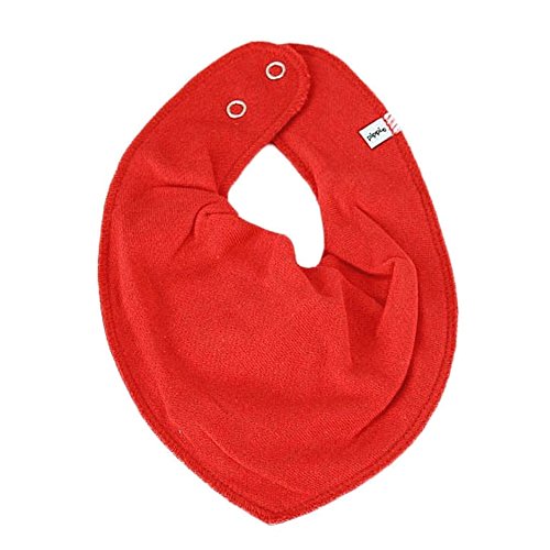 SCARF Triangle cloth Baby Kids with Push Buttons double-layer various Uni Colours - Red, One Size Fits All