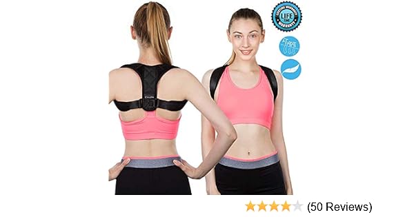Bedew Adjustable & Easy To Wear Shoulder, Back, Clavicle Support Brace Posture Corrector With Advanced Pp Strip. Improve Bad Posture,Upper Back, Shoulder Alignments For Men/Women(Sml(S)-Reg ,Black). (759614704834)