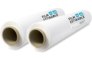 Film för förpackning, plastskydd, vit film för flyttboxförpackning, skydda möbler och frakt, storlek 50 cm x 200 m sträckbar · m-office (vit, 2 st)