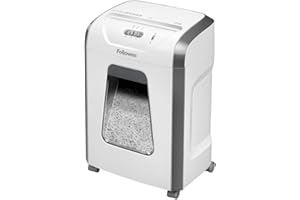 Fellowes Destructeur de Documents Personnel Powershred FS-12C, destructeur de Papier agrafes, Trombones Carte de crédit, Coupe croisée, Corbeille 19L, 12 Feuilles, sécurité DIN P4, exclusivité Amazon