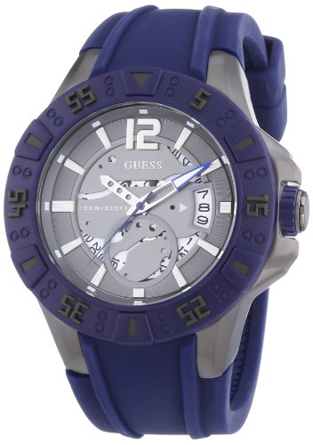 Guess Herren-Armbanduhr XL Magnum Analog Quarz Silikon W0034G6