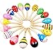 Produktbild Maracas Ei Kirchengemeinde Sand hammer Baby Spielzeug Medium Holz Maracas Rassel Shaker musikalische Bildungs-, kinder kleinkind lernen Spaß musikalische Spielzeuge-2 Stk