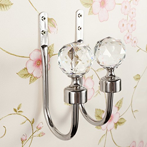 2er 50mm Design Gross Bling Kugel Raffhalter Gardinenhalter Vorhanghalter Haken - 2