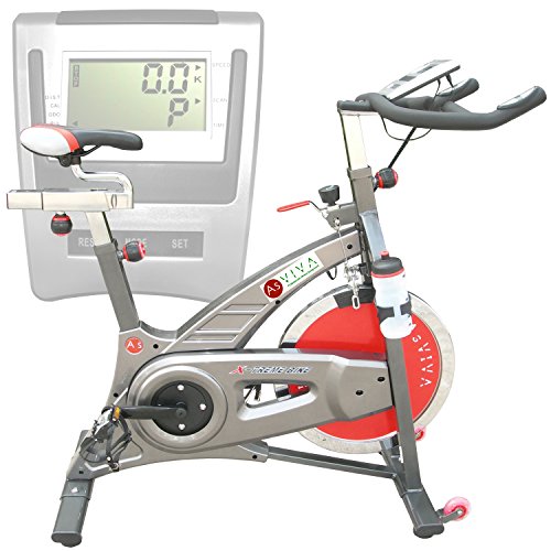 AsVIVA S7 Indoor Cycle Cardio VII Speedbike mit 18kg Schwungscheibe, Filzbremsen und Riemenantireb, inkl. Multifunktionscomputer, sowie Getränkehalter und Trinkflasche - 3