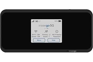 Inseego 5G MiFi M2000 Mobiler 5G Hotspot Router, WiFi 6, 4G LTE-Fallback, 2.4“ Touchscreen, Schnellladefunktion, bis zu 30 Geräte verbinden, schwarz