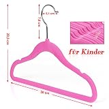 Songmics 20 Stück Kinder-Kleiderbügel mit Samt überzogen, 360 Grad drehbar, Antirutsch rosa 30 cm CRF20P - 6