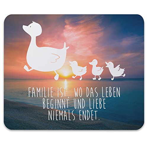 Mr. & Mrs. Panda Mauspad Druck Enten Familie - 100% handmade & handbedruckt - Enten, Entenfamilie, Kinder, Ente, Mutter Mouse Pad, Mousepad, Computer, PC, Männer, Mauspad, Maus, Geschenk, Druck, Schenken, Motiv, Arbeitszimmer, Arbeit, Büro Enten, Entenfamilie, Kinder, Ente, Mutter