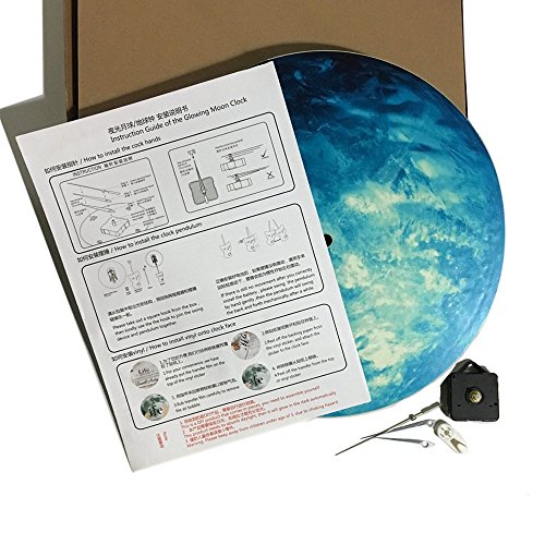 HYSENM Erde leuchtende ruhige nicht-tickende lautlose Wanduhr im Dunkel leuchtend geeignet für Kinderzimmer Schlafzimmer aus Acryl, Tierwelt - 3