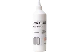 Hawksbill Washable PVA Glue 1L– Non-Toxic Glue for Arts Crafts & Classrooms CE Certified Ideal for Schools & Creative Projects