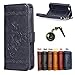 Produktbild PU iPhone 5 5S SE Hülle Lederhülle Flip Wallet Cover PU + TPU Tasche PU Schutz Etui Schale Schutzhülle Für Apple iPhone 5 5S SE mit Magnetverschluss Magnetic Flip Bookstyle Multi-Function Protektiv Kunstleder (+Staubstecker) (4)