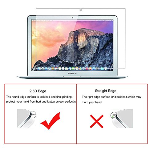 MOSISO Premium 9H Härte superdünn HD Klar Bruchsichere Kratzfest Gehärtetem Glas Displayschutzfolie für MacBook Air 13 Zoll (Modell: A1369 and A1466), Klar - 3