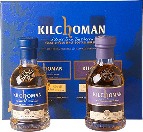 KILCHOMAN Gift Set 1xMachir Bay 0,2L + 1x Sanaig 0,2L je 46%Vol Islay Single Malt Whisky